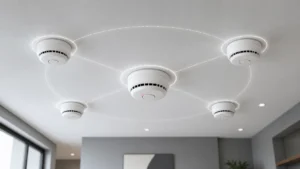 image of modern interconnected smoke alarm system